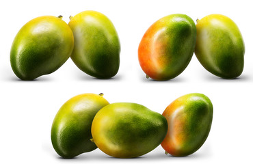Wall Mural - Fresh mango fruit isolated on white background