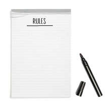 Rules On Note Book With Black Pen