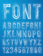 Blueprint font alphabet design in vector format
