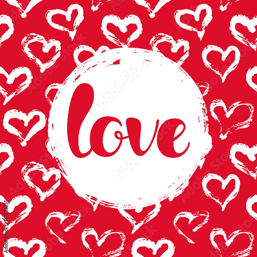 Fotomural Tarjeta con corazones y letras de amor
