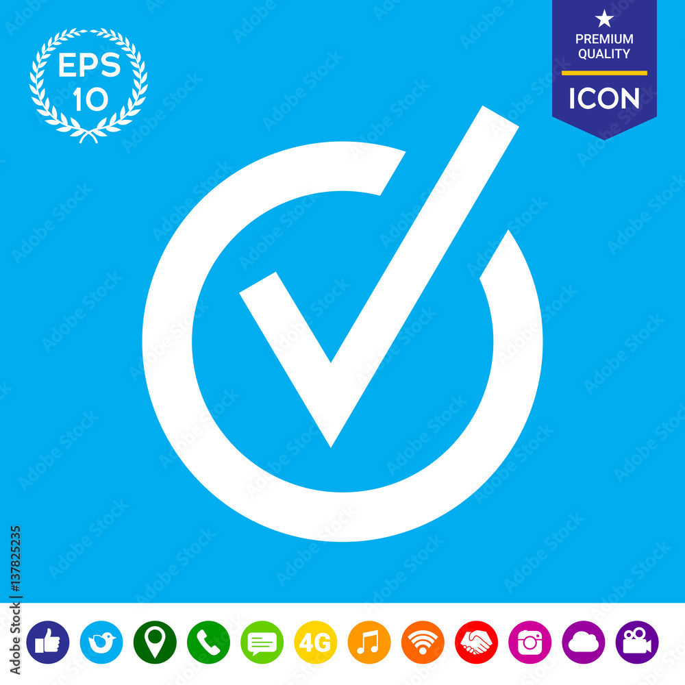 Rounded check mark icon Stock Vector | Adobe Stock