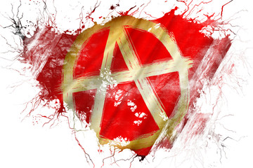Wall Mural - Grunge old Anarchist sign flag 