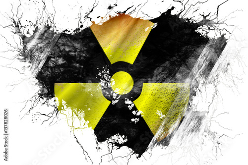 Fotomural Grunge old Radioactive warning flag