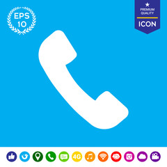 Telephone handset symbol, telephone receiver icon