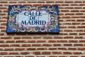 Wall Mural - Madrid, Strassenschild