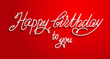 Red Happy Birthday Lettering
