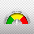 Vector realistic rating meter on the transparent background.