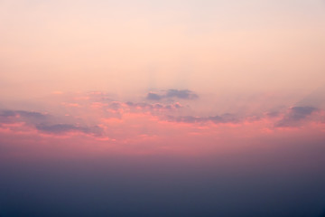 Canvas Print - Pastel color pink and purple sky with sunset