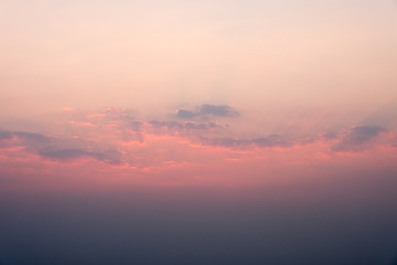 Canvas Print - Pastel color pink and purple sky with sunset