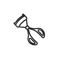 Poster - Eyelash curler sketch icon.