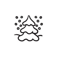 Poster - Christmas tree covered with snow sketch icon.