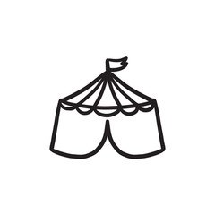 Sticker - Circus tent sketch icon.