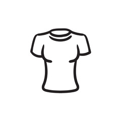 Poster - Female t-shirt sketch icon.