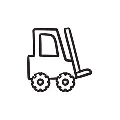 Wall Mural - Forklift sketch icon.