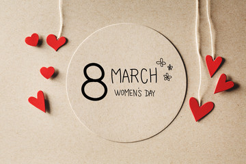 Wall Mural - Women's Day message with small hearts