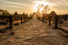 Vat Phou Champasak Sunrise Morning Time.World Heritage Of Laos.