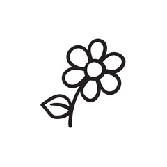 Sticker - Flower sketch icon.