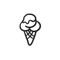 Wall Mural - Ice cream sketch icon.