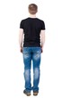© ghoststone - Back view of man in jeans. Standing young guy. Rear view people collection.  backside view of person.  Isolated over white background.