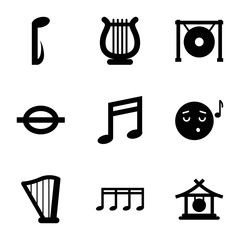 Poster - Set of 9 melody filled icons