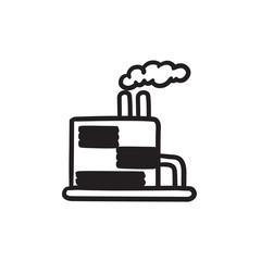 Sticker - Refinery plant sketch icon.