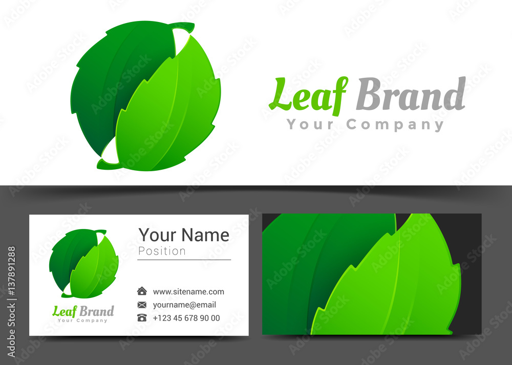 Leaf Health Care Beauty Natural Food Corporate Logo and Business Card ...