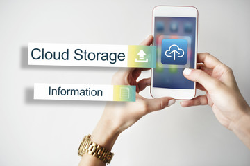 Canvas Print - Cloud Storage Data Backup Transfer Concept