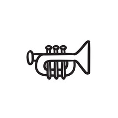 Poster - Trumpet sketch icon.