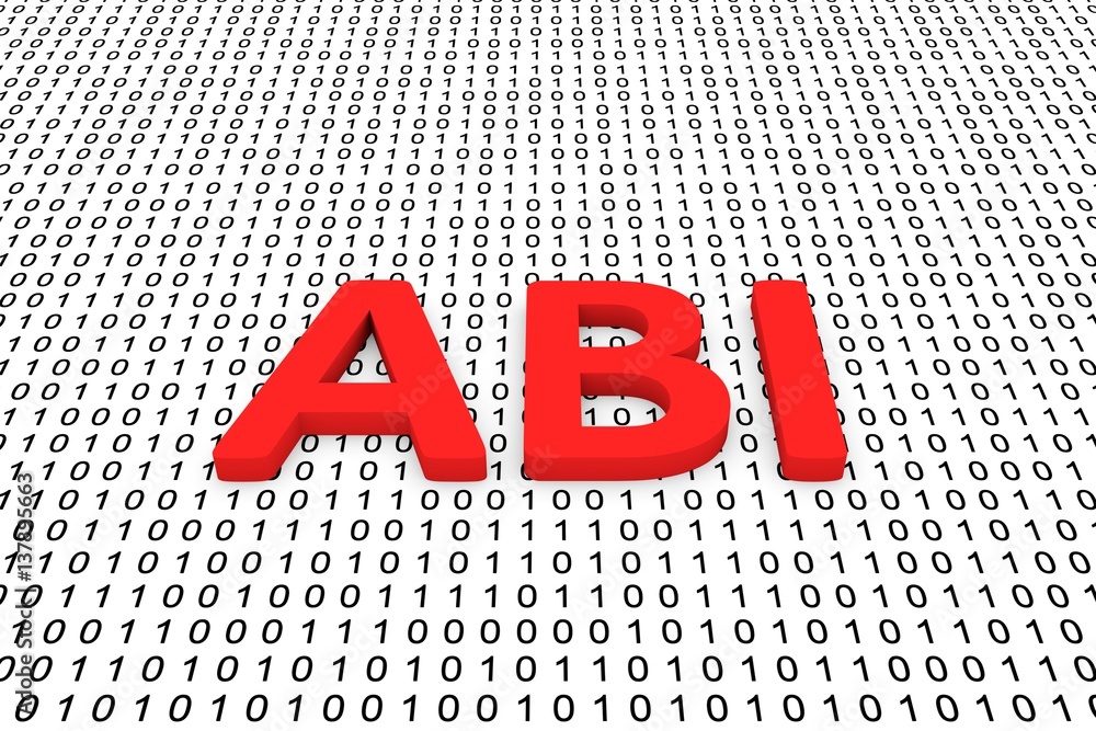 Stock-Illustration „abi in a binary code 3D illustration“ | Adobe Stock