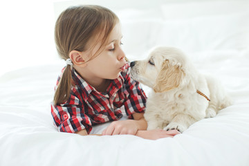 Wall Mural - Child and dog 