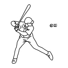 Baseball Throws Ball - Vector Illustration Sketch Hand Drawn With Black Lines, Isolated On White Background