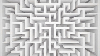 3d rendering maze in top view