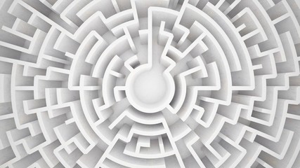 3d rendering circular maze in top view