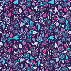 Aufkleber - Colorful seamless floral vector pattern
