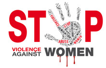 A Cloud Word With Text "stop Violence Against Women"