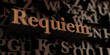 Requiem - Wooden 3D rendered letters/message.  Can be used for an online banner ad or a print postcard.