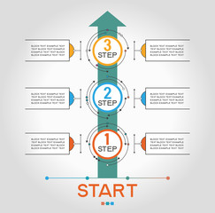 Infographic template with steps.