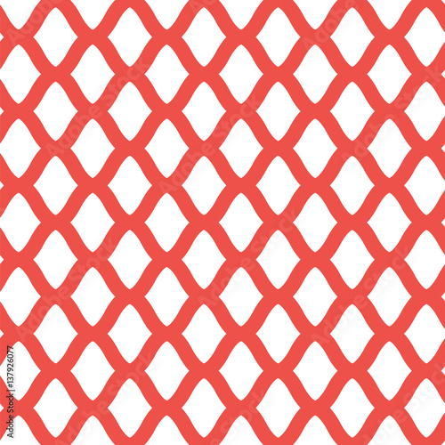 Classic Pattern Of Elongated Cells Seamless Vector Background Red