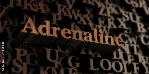 Fotografie, Obraz Adrenaline - Wooden 3D rendered letters/message