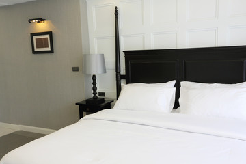 Wall Mural - Interior of a luxury double bed hotel bedroom