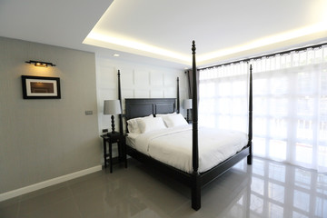 Wall Mural - Interior of a luxury double bed hotel bedroom