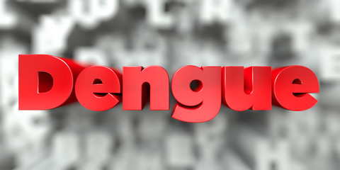 Wall Mural - dengue - red text on typography background - 3d rendered royalty free stock image. this image can be