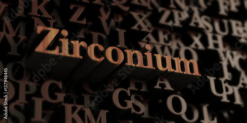 Fotografia, Obraz Zirconium - Wooden 3D rendered letters/message