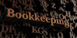 bookkeeping - Wooden 3D rendered letters/message.  Can be used for an online banner ad or a print postcard.