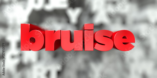 Fotografie, Obraz bruise - Red text on typography background - 3D rendered royalty free stock image