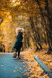 Woman in an autumnal landscape