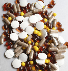 Wall Mural -  tablets and capsules as a treatment of a disease in the macro picture