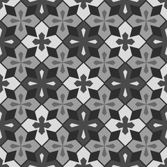 Wall Mural - Abstract seamless black, grey and white geometric vector pattern.