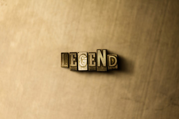 LEGEND - close-up of grungy vintage typeset word on metal backdrop. Royalty free stock illustration.  Can be used for online banner ads and direct mail.