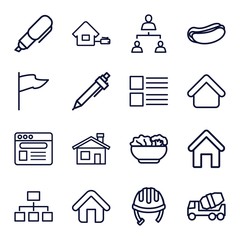 Wall Mural - set of 16 site outline icons
